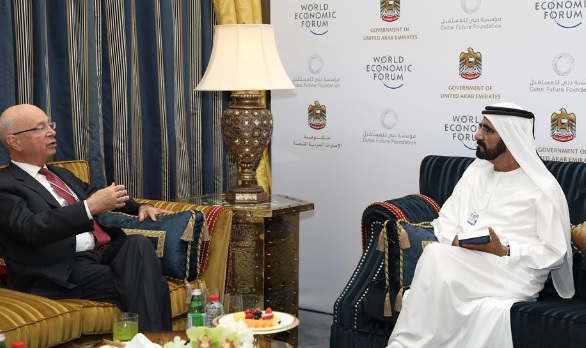 محمد بن راشد يستقبل رئيس المنتدى الاقتصادي العالمي "دافوس"