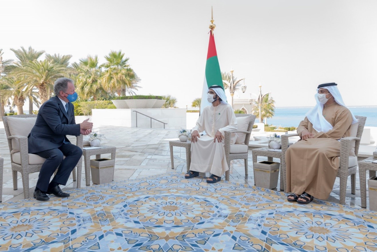 محمد بن راشد يستقبل المدير التنفيذي لبرنامج الأغذية العالمي