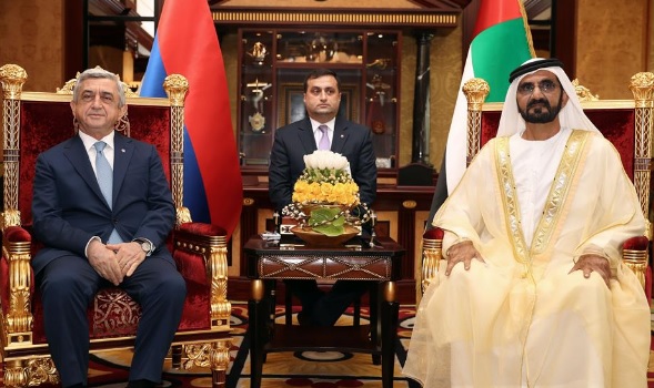 محمد بن راشد يستقبل الرئيس الأرميني