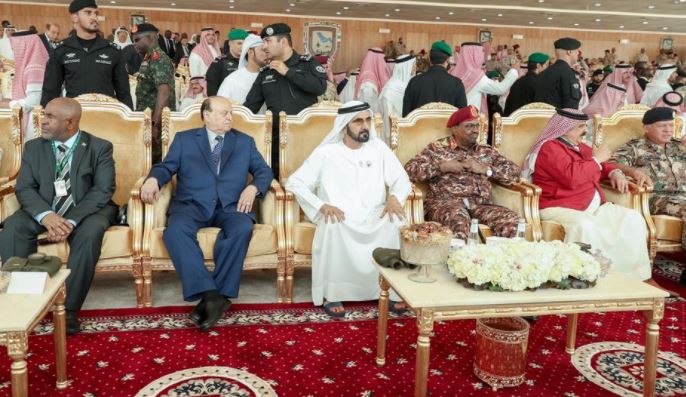 خادم الحرمين ومحمد بن راشد ومحمد بن زايد ومحمد بن سلمان وعدد من قادة الدول يحضرون فعاليات "درع الخليج المشترك 1"