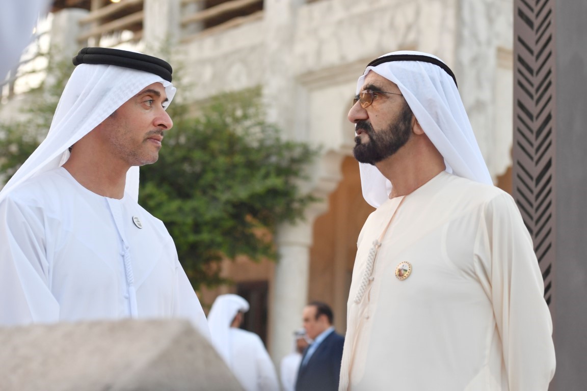 Mohammed bin Rashid receives Hazza bin Zayed