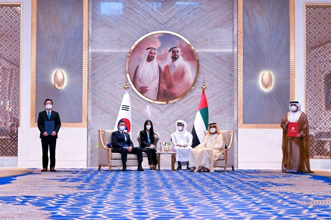 محمد بن راشد يستقبل رئيس كوريا و يشيد بالشراكة الاستراتيجية بين البلدين
